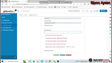 How to change Password in Microfin360 Software .